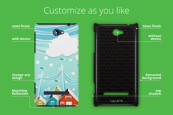 HTC Windows Phone 8S 3d Case Mock-up in Product Mockups - product preview 1