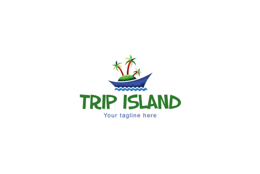 Trip Island - Tropical Beach Logo