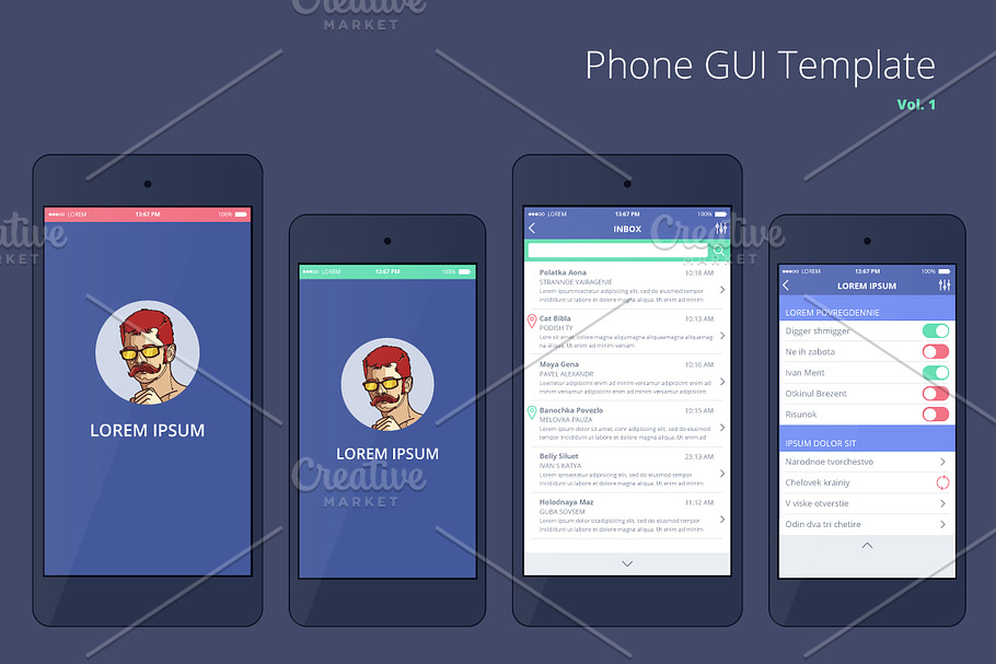 Phone GUI Template for PSD, AI, EPS. in Mobile & Web Mockups - product preview 8