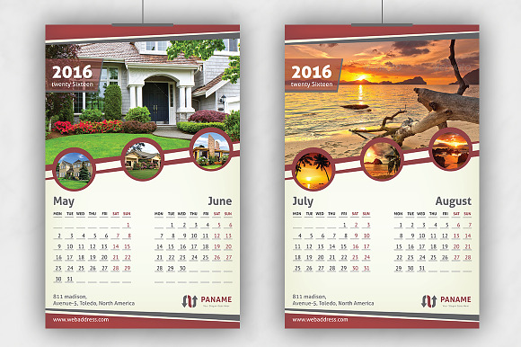 Multipurpose Business Calendar 2016 in Stationery Templates - product preview 2