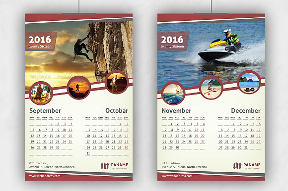 Multipurpose Business Calendar 2016 in Stationery Templates - product preview 3