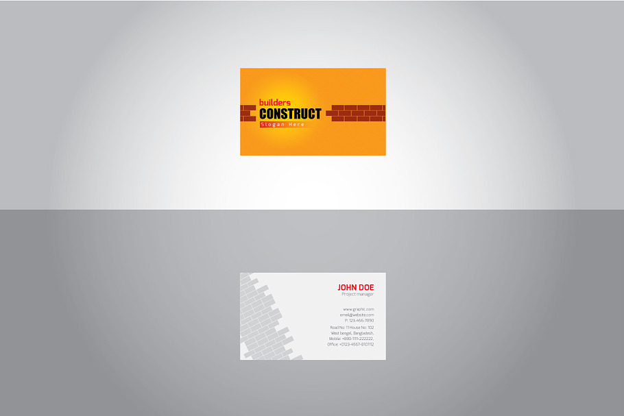 Builders Constrauct Visiting Card in Business Card Templates - product preview 8