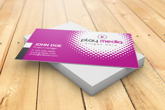 Play Media Visiting Card in Business Card Templates - product preview 1