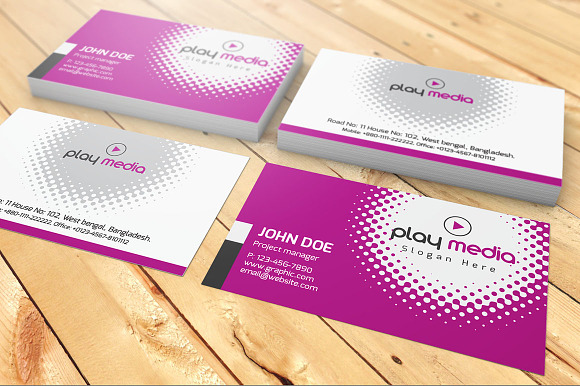 Play Media Visiting Card in Business Card Templates - product preview 3