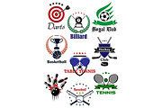 Heraldic sport badges and icons