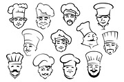 Multiethnic chefs and baker in toque