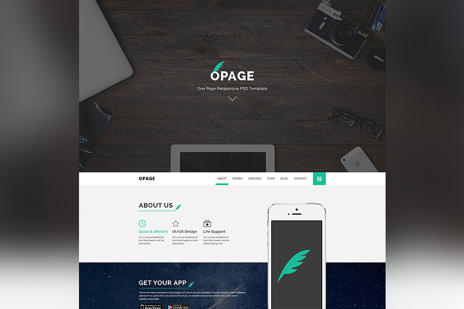 OPAGE - One Page Responsive Template