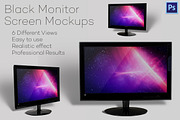 Black Monitor Screen Mockups