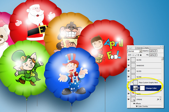 Balloons Mockup :) in Product Mockups - product preview 1