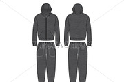 Charcoal Gray Running Tracksuit Set