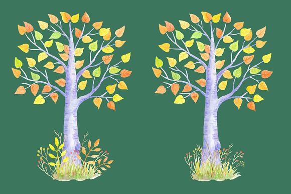 Autumn Birch Guest Signing Tree in Illustrations - product preview 1