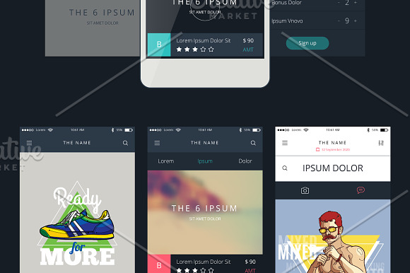 Phone GUI Template. Wireframe UI Kit in Mobile & Web Mockups - product preview 1