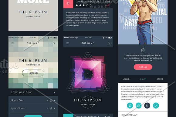 Phone GUI Template. Wireframe UI Kit in Mobile & Web Mockups - product preview 2