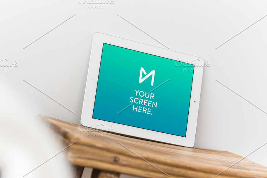 iPad Retina White Landscape in Mobile & Web Mockups - product preview 8