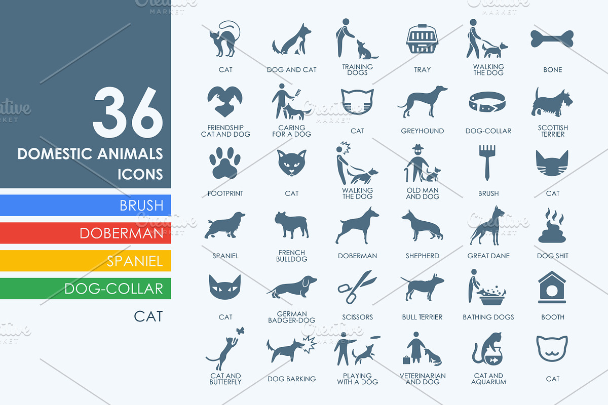 36 pets icons in Graphics - product preview 8