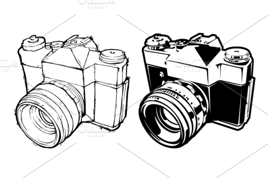 Hand-drawn Retro Camera in Objects - product preview 8