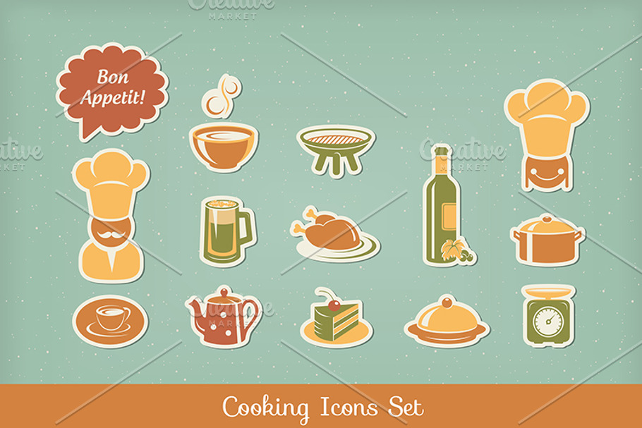 Cooking icons set in Graphics - product preview 8