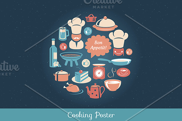 Cooking icons set in Graphics - product preview 2