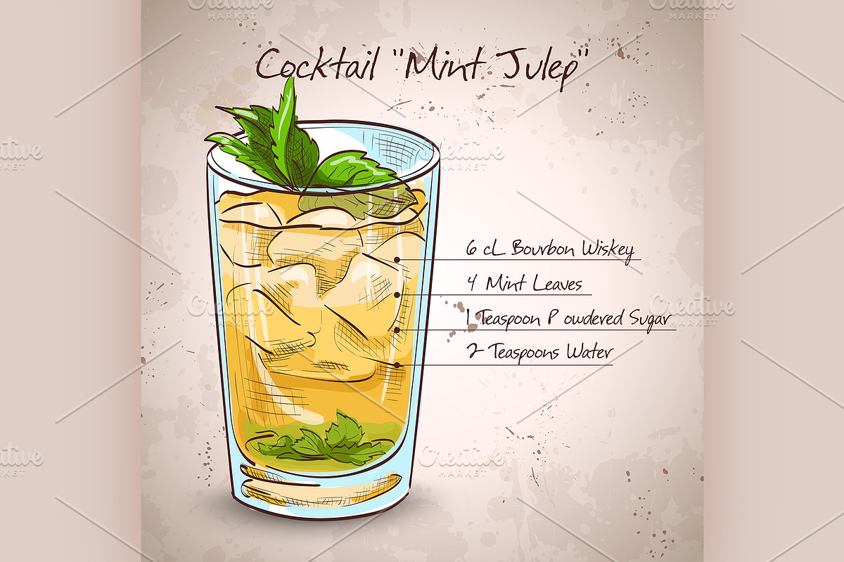 Cocktail Mint julep in Illustrations - product preview 8