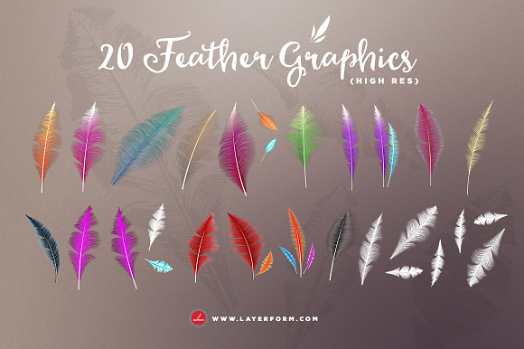 Pretty Feathers Art Pack in Objects - product preview 2