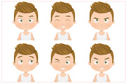 Boy Facial Expressions Set