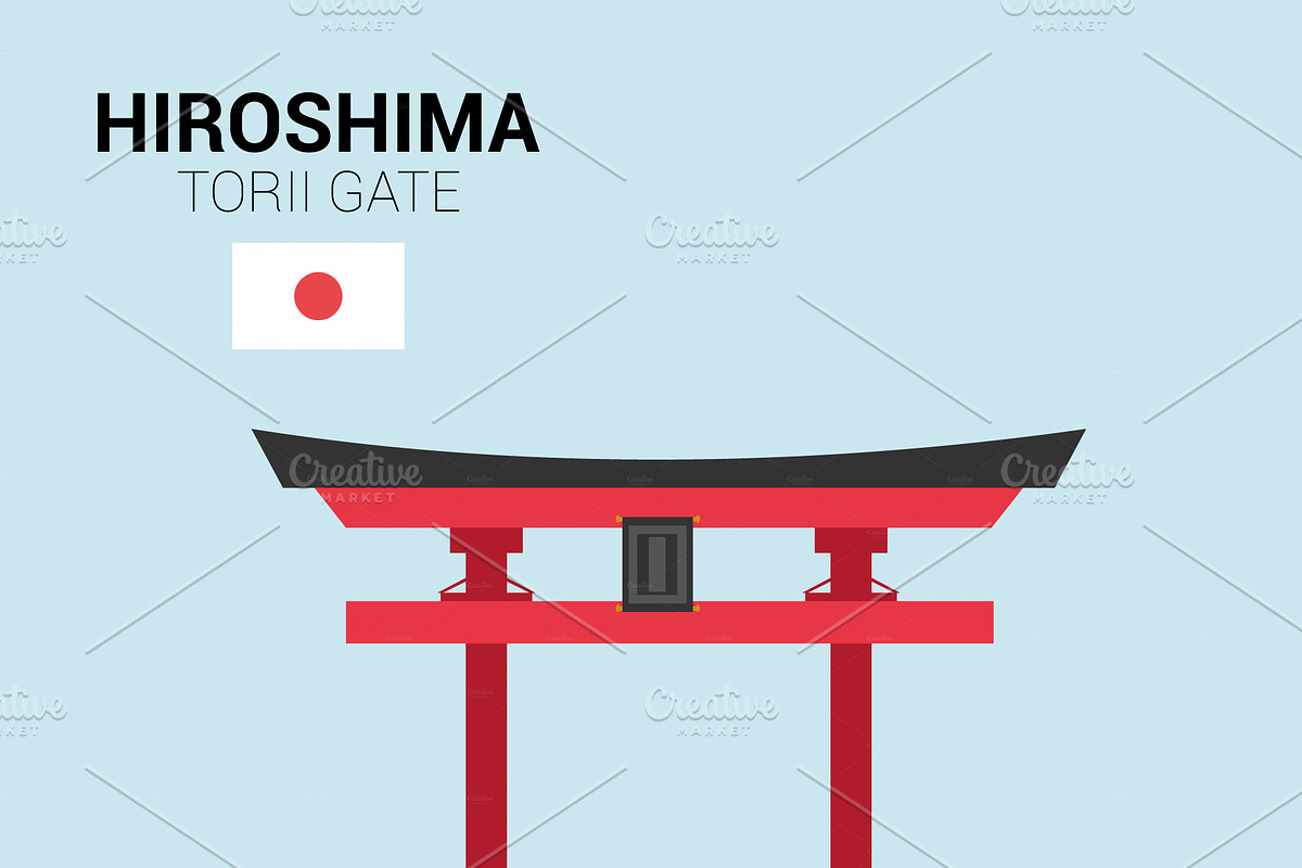 Torii Gate, Hiroshima (Japan) in Illustrations - product preview 8