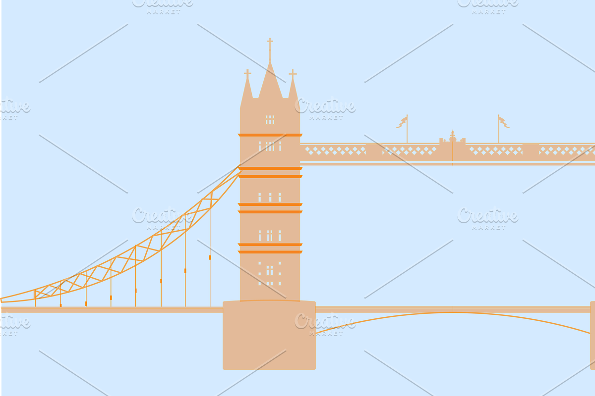 London England - Tower Bridge Vector in Objects - product preview 8