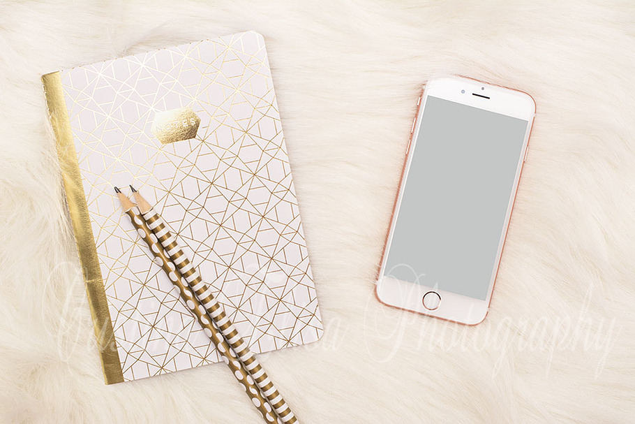 Phone Mockup Rose Gold Styled Stock in Mobile & Web Mockups - product preview 8