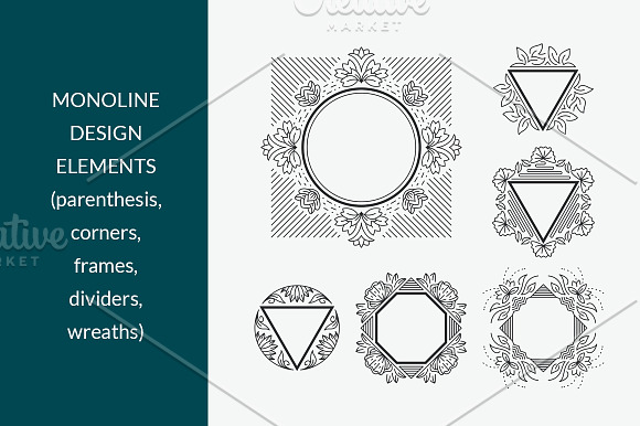 Vector line design elements' set in Objects - product preview 3