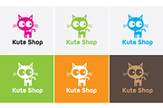 Kute cat shop logo