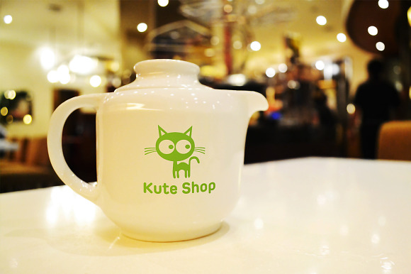 Kute cat shop logo in Logo Templates - product preview 1
