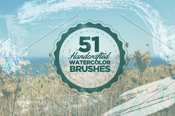 51 Handcrafted Watercolor Brushes in Photoshop Brushes - product preview 1