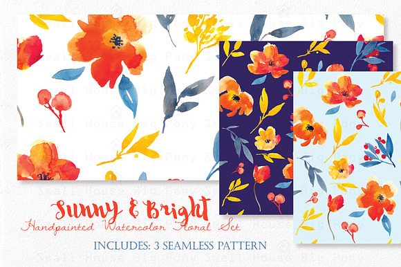Sunny & Bright- Watercolor Floral Se in Illustrations - product preview 5