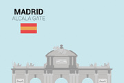Alcala Gate, Madrid (Spain). Vector