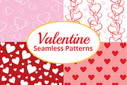Seamless Valentines Hearts Patterns