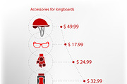 Accessories for longboarding vector