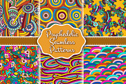 Set of psychedelic seamless patterns