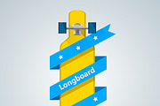 Yellow longboard for store vector