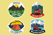 Vector set of camping emblems