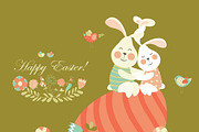 Easter bunnies and easter egg