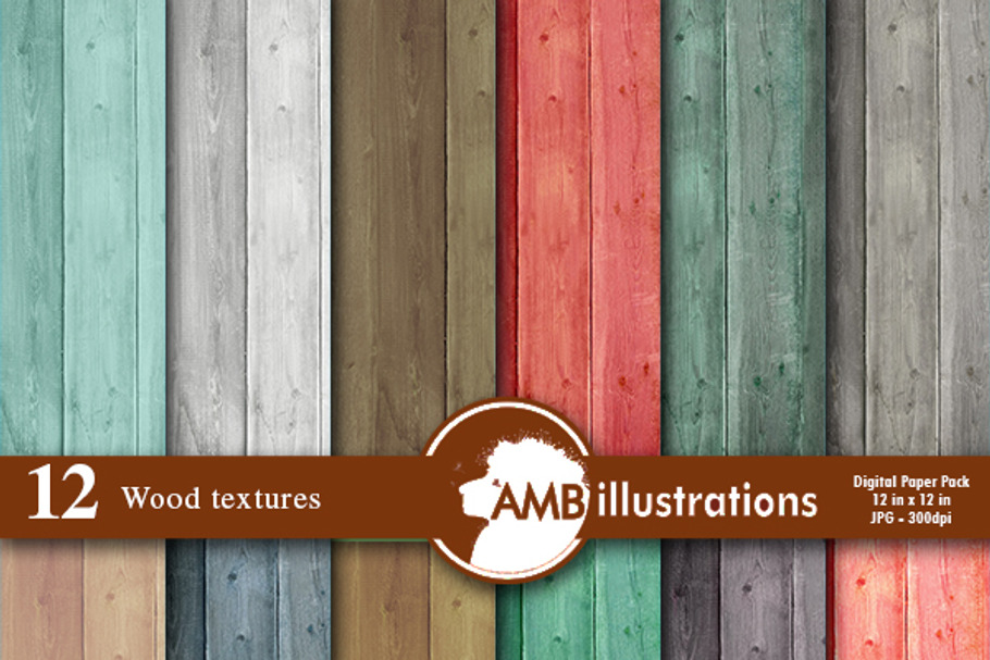 Wood Textures Digital Papers AMB-587