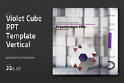 Violet Cube PPT Template Vertical
