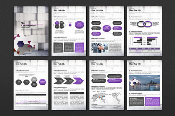 Violet Cube PPT Template Vertical in PowerPoint Templates - product preview 1