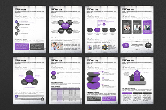 Violet Cube PPT Template Vertical in PowerPoint Templates - product preview 2