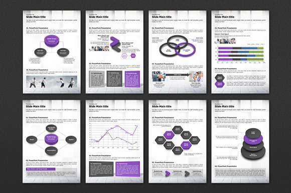 Violet Cube PPT Template Vertical in PowerPoint Templates - product preview 3