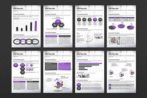Violet Cube PPT Template Vertical in PowerPoint Templates - product preview 4