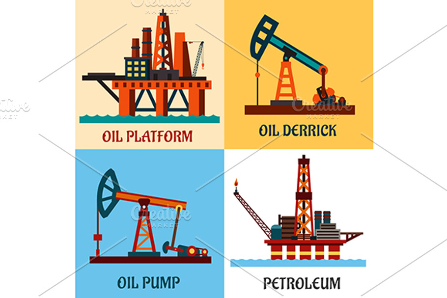 Petroleum production and oil derrick in Graphics - product preview 8