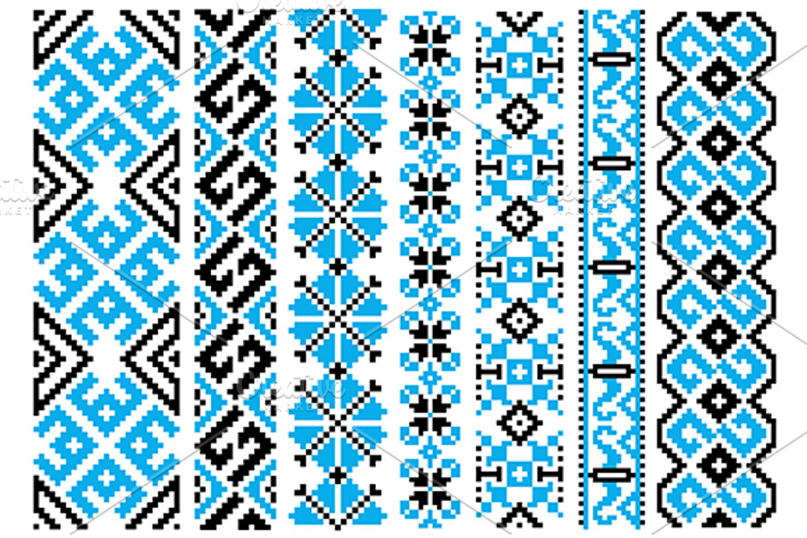Ethnic embroidery ornaments seamless in Graphics - product preview 8