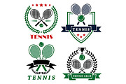 Tennis club logo with crossed racket