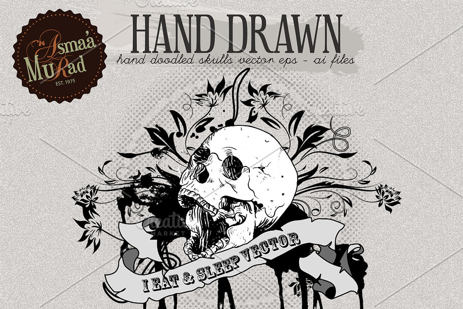 Hand Drawn Vector Skulls-SALE!